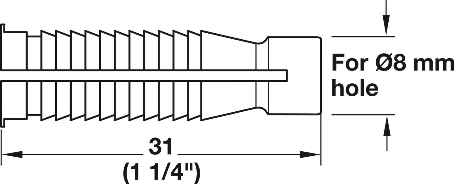 Quick Dowel Two-Part Connector, Insert