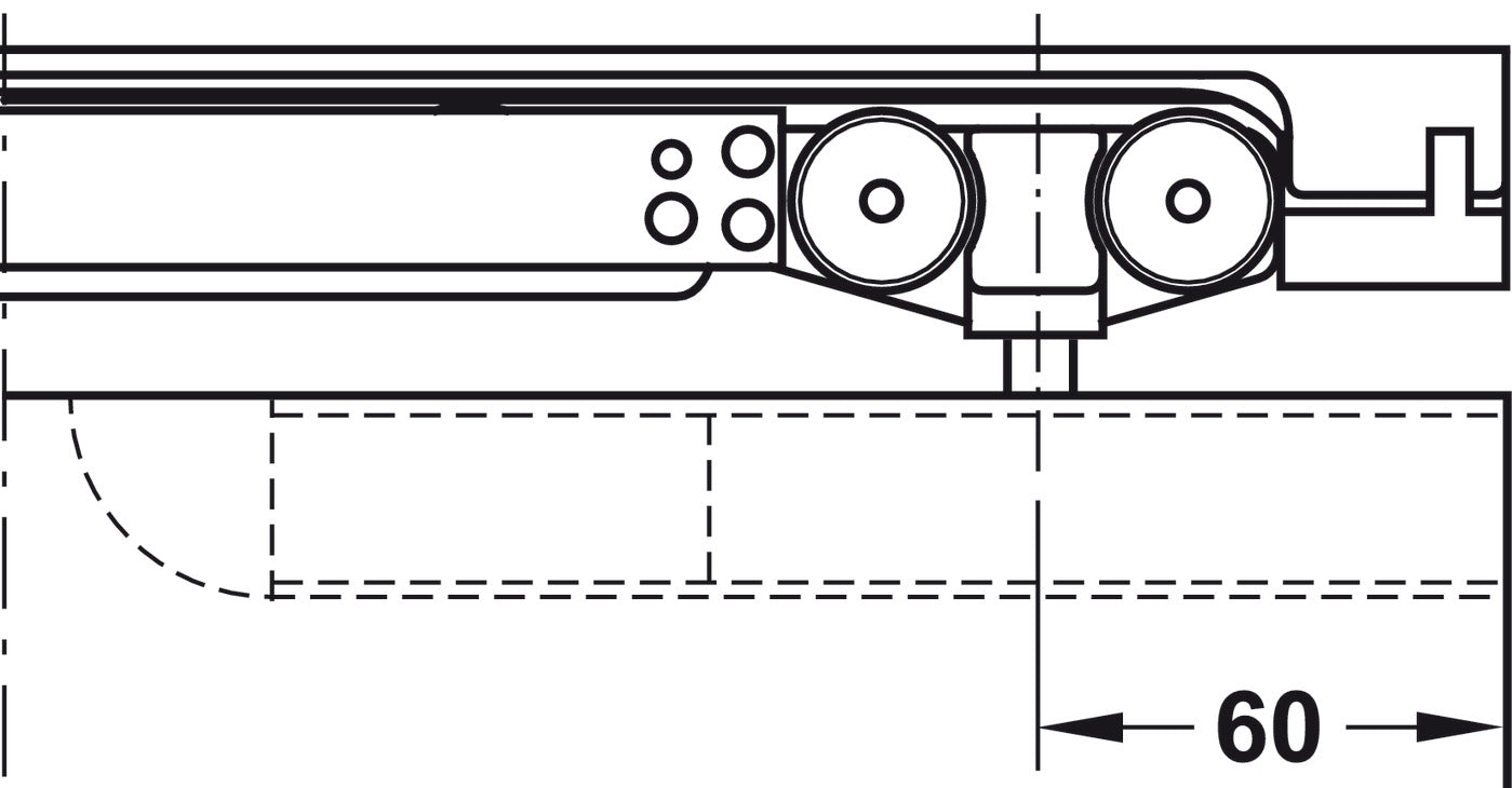 Track set, for Slido D-Line11 pocket door solution