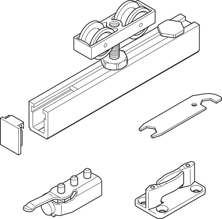 Sliding Door Hardware, Hawa Junior 40/B, set