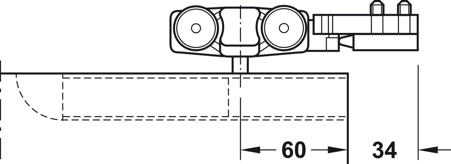 Track set, for Slido D-Line11 pocket door solution