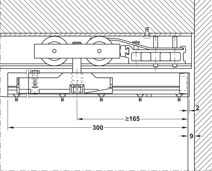 Sliding Door Hardware, HAWA Junior 120/B, set