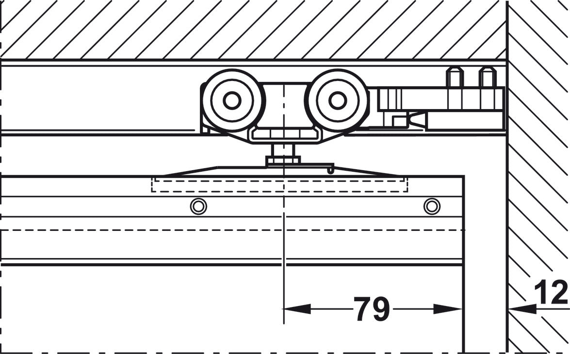 Track set, for Slido D-Line11 pocket door solution