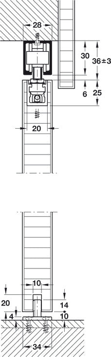 Sliding Door Hardware, Hawa Junior 40/B, set