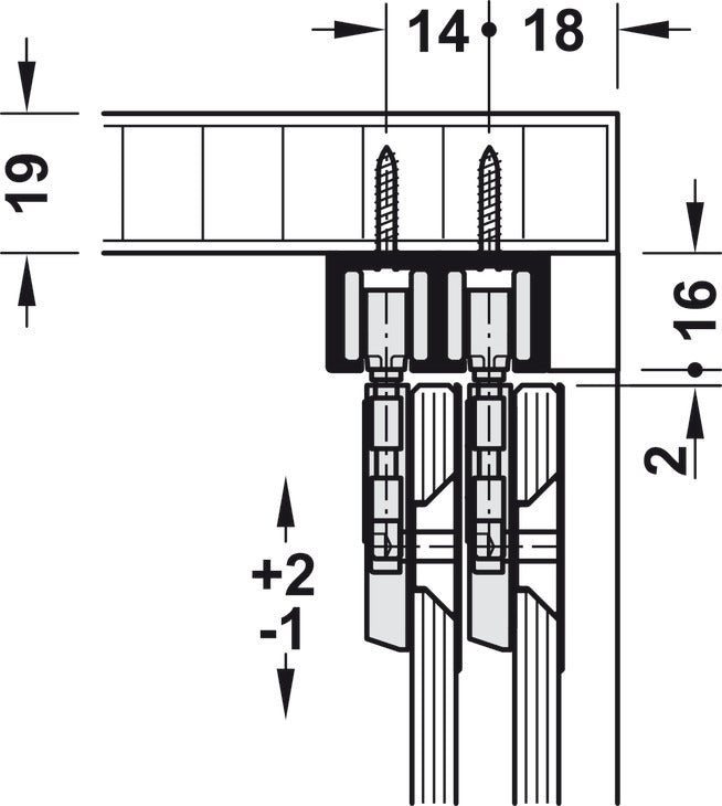 Sliding Door Hardware, Hawa Clipo 16 GS IF, set