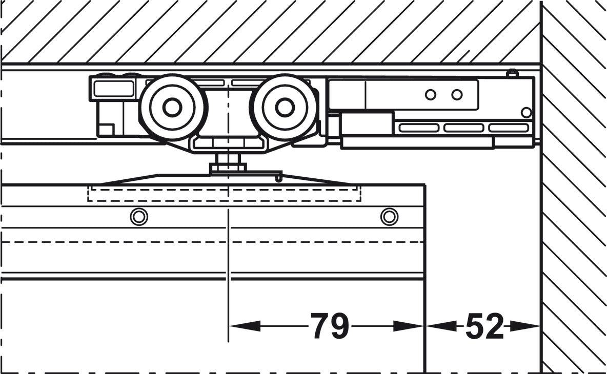 Track set, for Slido D-Line11 pocket door solution