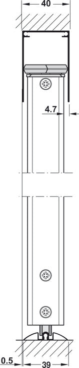 Aluminum Vertical Frame Profile, Silent Aluflex 40