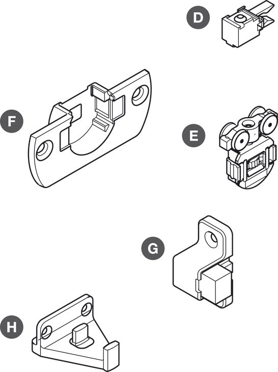 Sliding Door Hardware, Hawa Clipo 16 H Mixslide, set