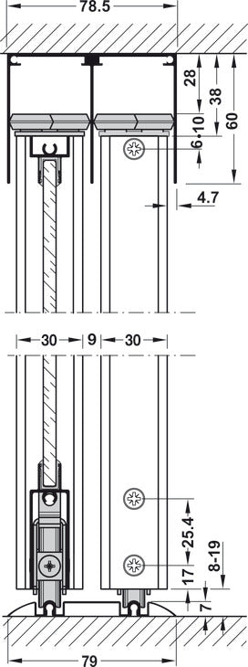 Aluminum Vertical Frame Profile, Silent Aluflex 40
