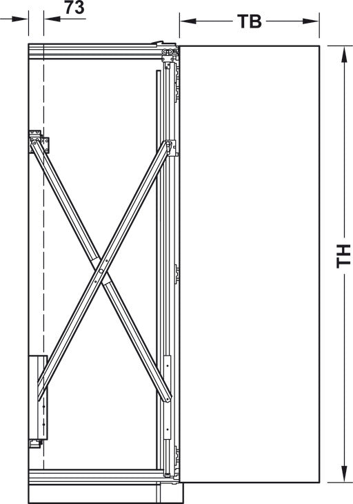 Wooden Folding Sliding Doors, HAWA Folding Concepta 25, set, hinges with soft closing mechanism