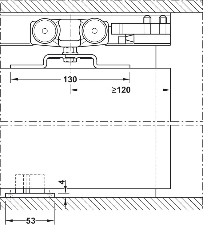 Sliding door fitting, Slido D-Line11 160P Set