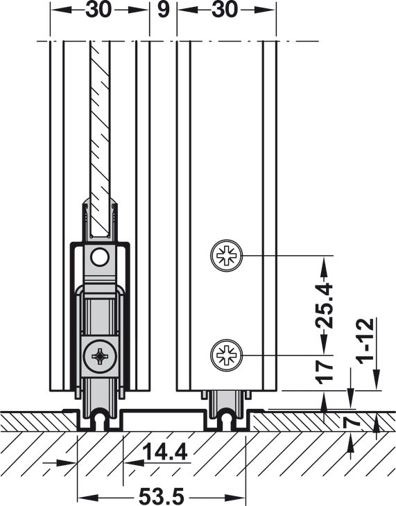 Aluminum Vertical Frame Profile, Silent Aluflex 40