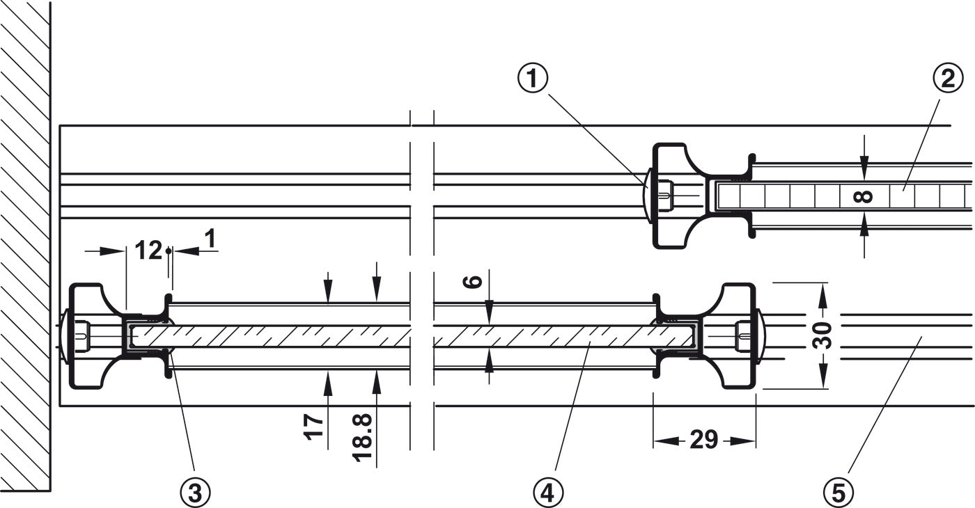 Aluminum Vertical Frame Profile, Silent Aluflex 40