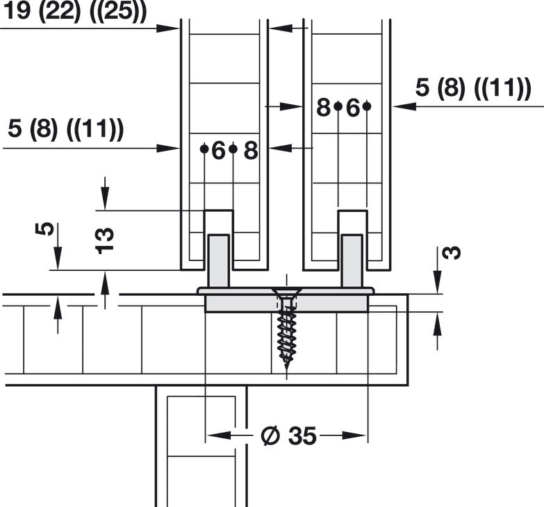 Sliding Door Hardware, HAWA Dorado 40 Infront, Set