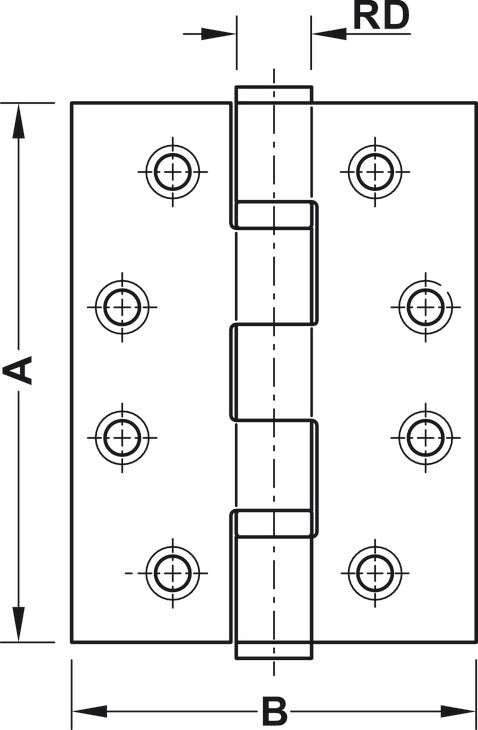Butt Hinge, Startec, Stainless Steel, 4" x 3"
