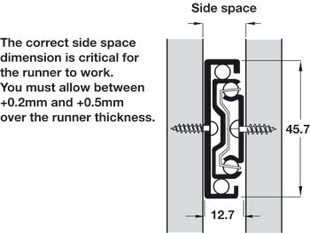 Accuride 3832DO Telescopic Detent Out Ball Bearing Drawer Slide, Full Extension, 100 lbs Weight Capacity