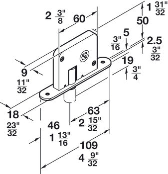Deadbolt Lock, For Hawa Variofold and Centerfold 80/H