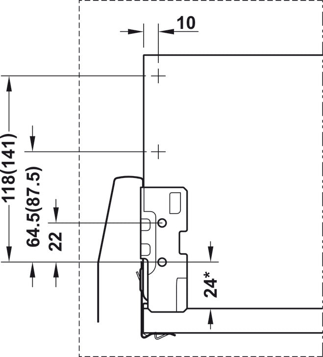Glass panel, For HÃ¤fele Matrix Box P drawer side runner system