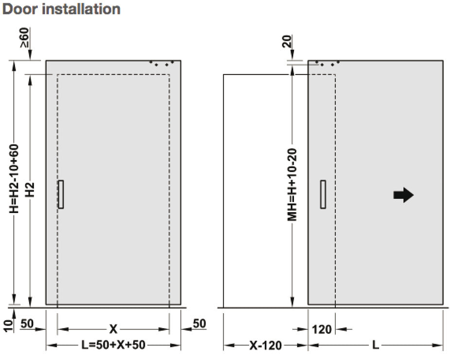 Sliding Door Hardware, Slido D-Line43 80M, set with running track for 1 door leaf