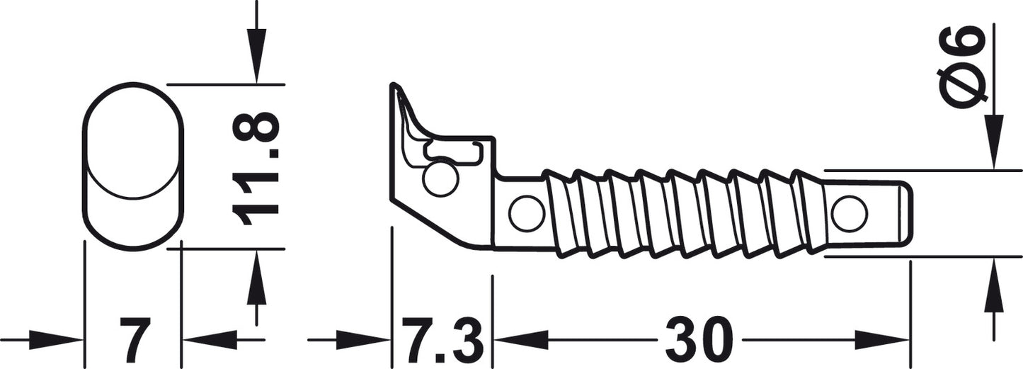 Claw connector, HÃ¤fele Ixconnect CC 8/5/30, Zinc alloy