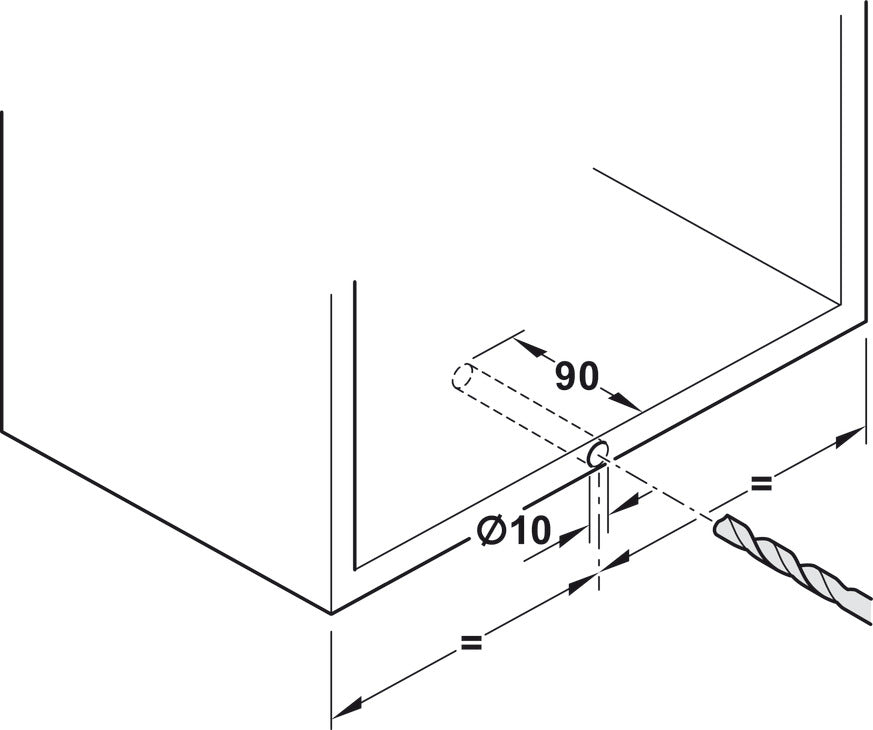Swing-Up Fitting, HÃ¤fele Free space 1.8 push