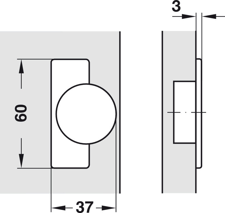 Slide-On Concealed Hinge, HÃ¤fele Metalla A 110°, full overlay mounting