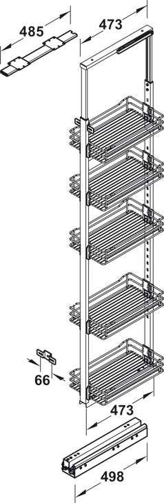 Pull-Out Pantry, HÃ¤fele, with baskets for installation behind fronts