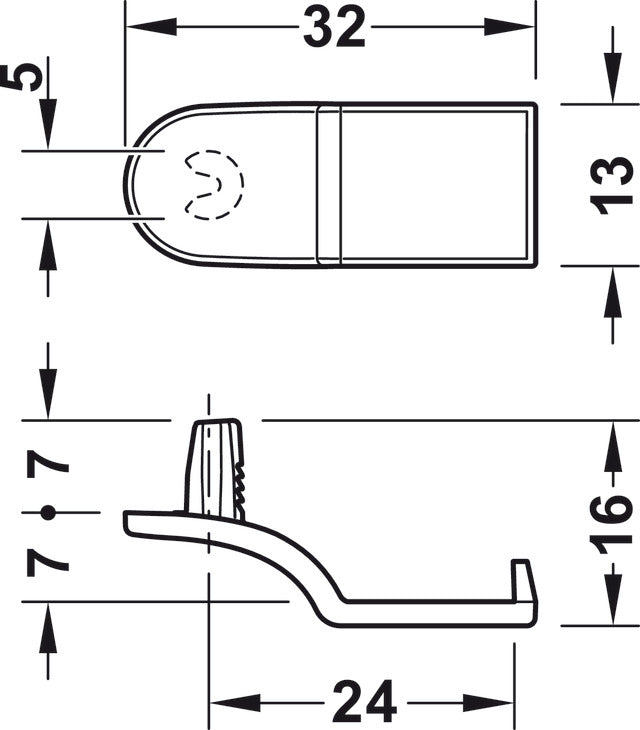 Rear Panel Connector, HÃ¤fele Ixconnect RPC D 5/24, for wooden drawers