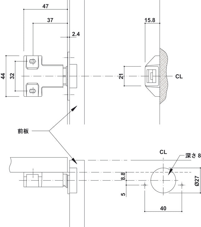Magnetic Pressure Push Latch, 1.2 kg Pull
