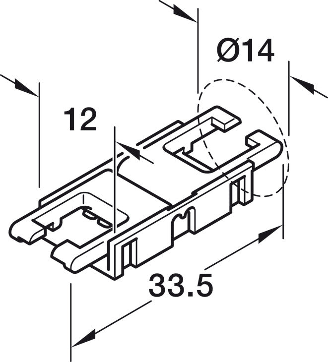 Clip connector, HÃ¤fele Loox5 for LED strip light, RGB, (3/8") 10 mm