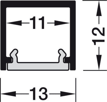 Aluminum Profle, HÃ¤fele Loox5 Profile 2102, for LED strip lights