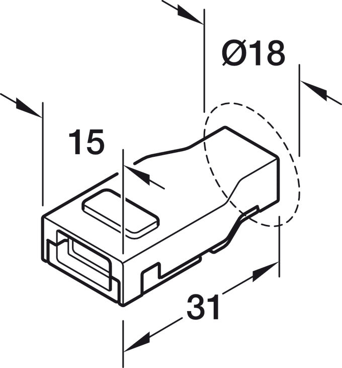 Interconnecting lead, HÃ¤fele Loox5, for LED silicone strip light, monochrome, 8 mm (5/16")