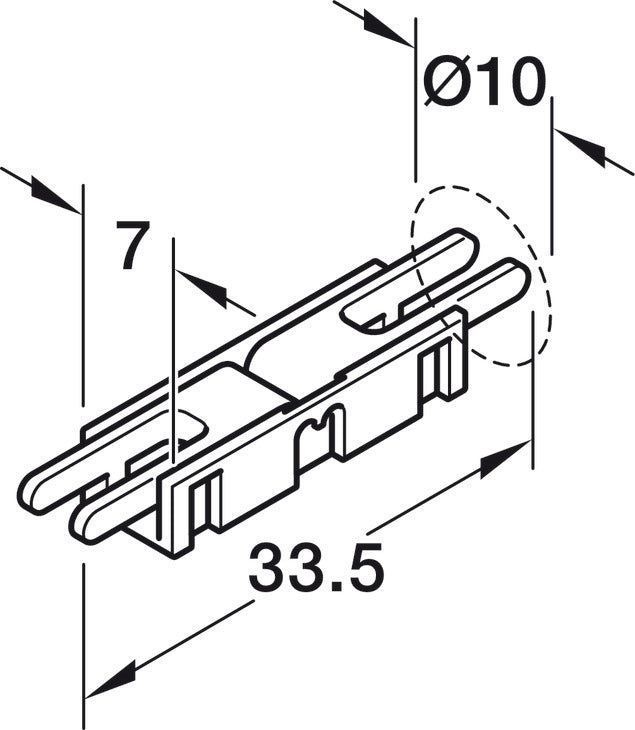 Clip connector, HÃ¤fele Loox5 for LED strip light monochrome 5 mm (3/16")