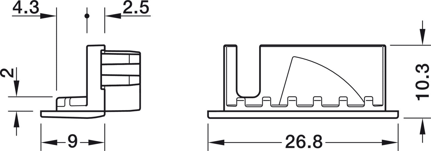 Profile for recess mounting, HÃ¤fele Loox5 Profile 1107, for LED strip lights