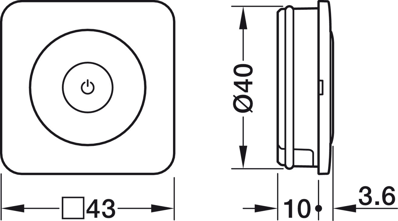 Furniture switch, multifunctional, HÃ¤fele Connect Mesh