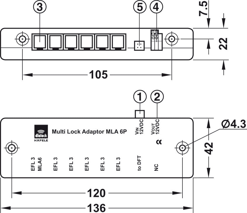 Multi-Lock Adapter, MLA 6, for EFL 3/3C, EFL 80
