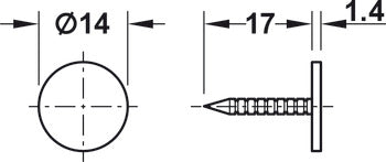 Counterpiece, For magnetic catch, round