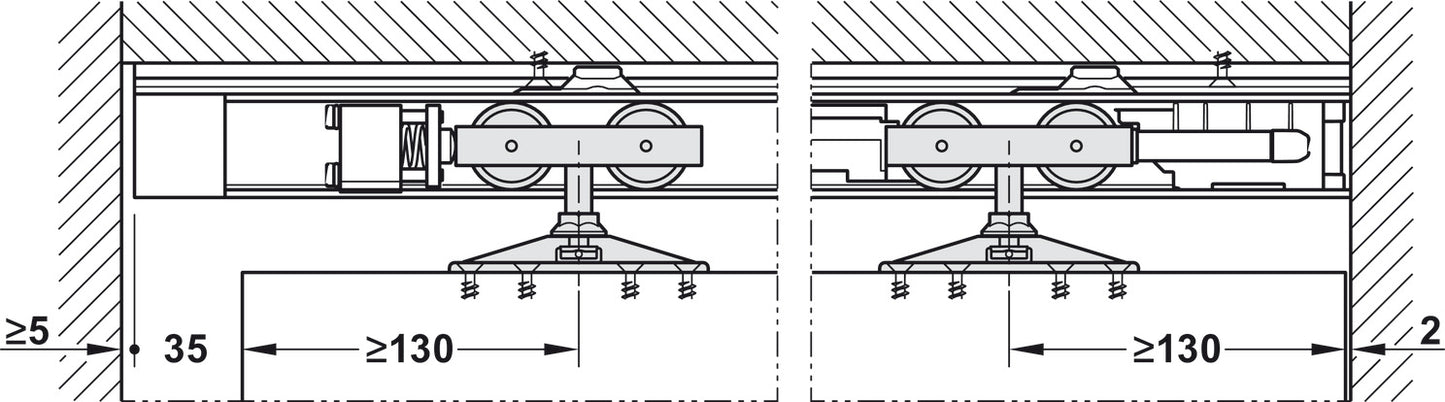 Sliding Door Hardware, Hawa Junior 80/Z, set