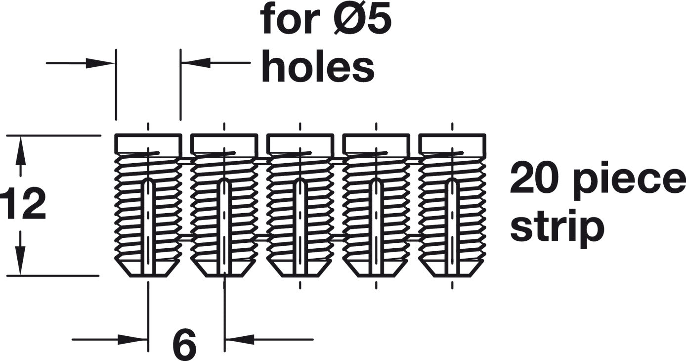 Strip of Spreading Dowels, Plastic