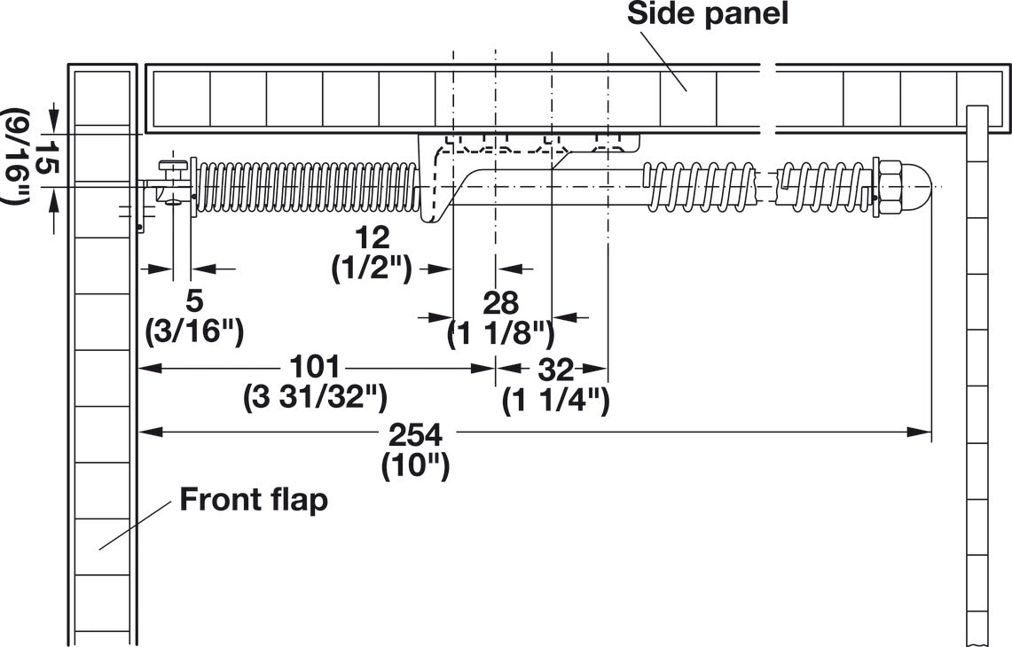 Flap Ex Flap Hinge, for Laundry Hampers