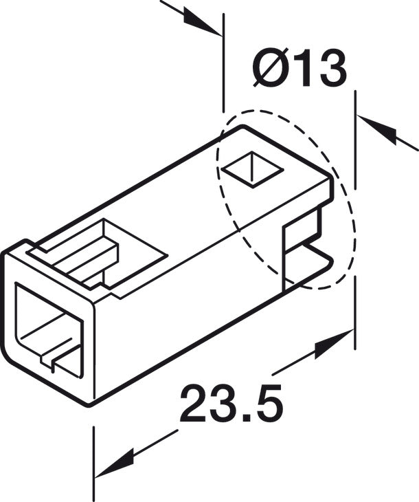 Extension Y Distributor, HÃ¤fele Loox5 2-way, monochrome