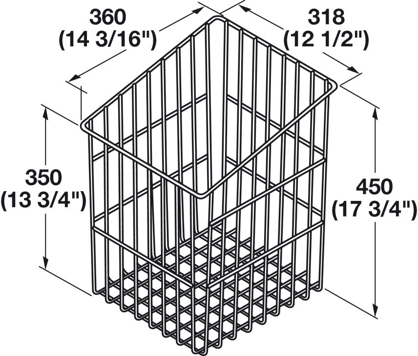 Wire Laundry Hamper, Slanted Hook-On