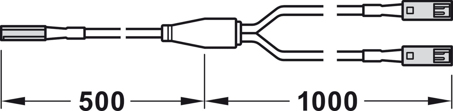Extension Y Distributor, HÃ¤fele Loox5 2-way, monochrome