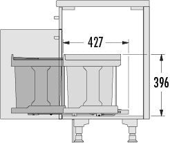 Waste Bin Pull-Out, 20 litres, Hailo Solo 3636-01