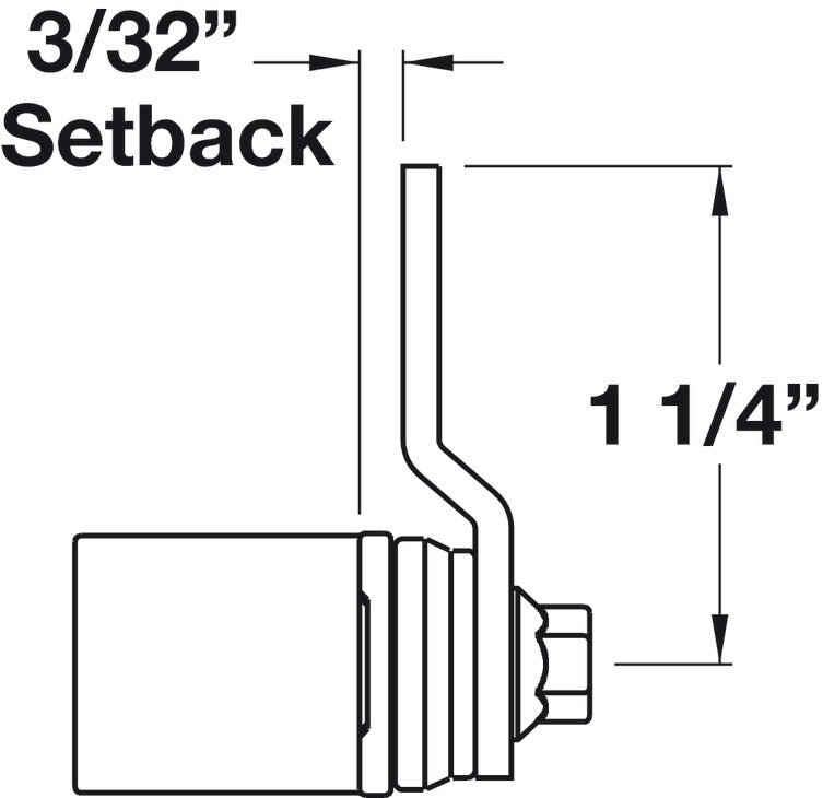 Cam Lock Body, with Inward Lever, Vertical Door 32 mm