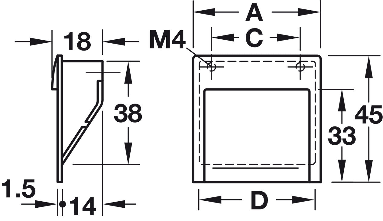 Inset Handle, Zinc