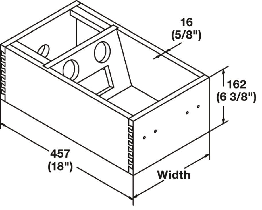 Powered Vanity Drawer, 12"