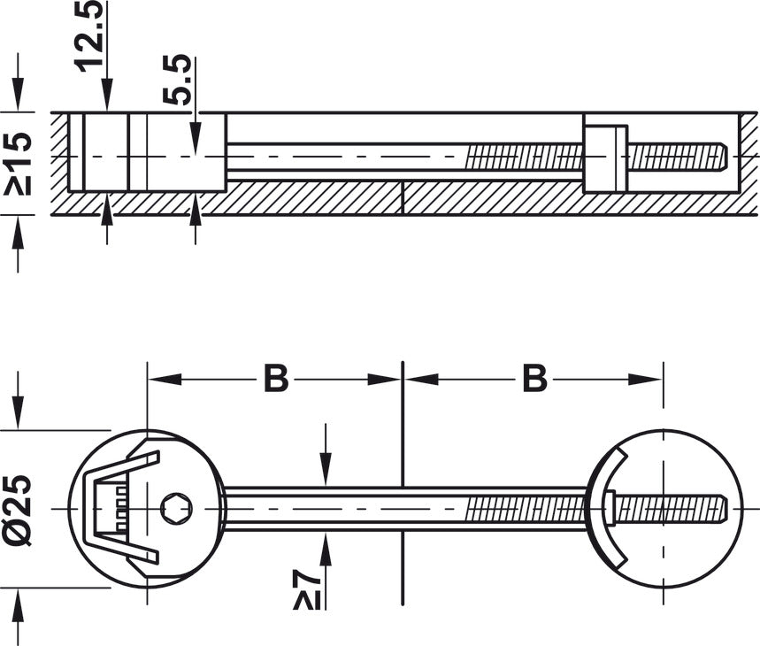 Zipbolt Work Surface Connector, Mini-UT