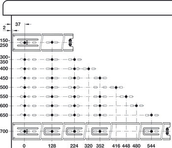 Accuride 3832DO Telescopic Detent Out Ball Bearing Drawer Slide, Full Extension, 100 lbs Weight Capacity