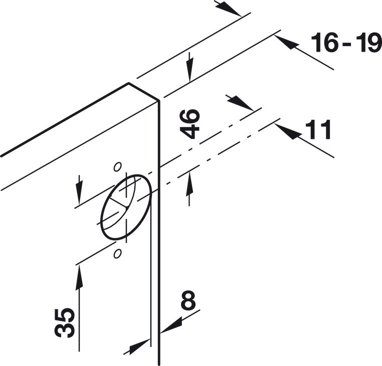 Inlay Door Accessory Pack, 35 mm, for HÃ¤fele Slido F-Park 71 16A
