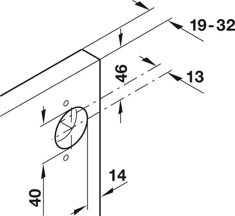 Inlay Door Accessory Pack, 40 mm, for HÃ¤fele Slido F-Park 71 16A
